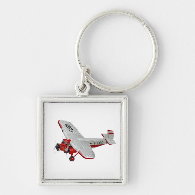Cartoon retro aeroplane key ring (Front)