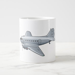 Cartoon retro aeroplane large coffee mug
