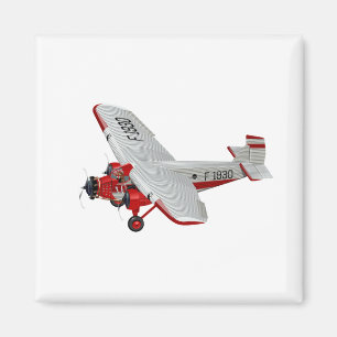 Cartoon retro aeroplane magnet