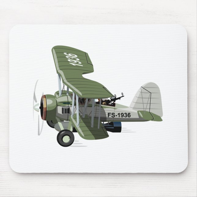 Cartoon retro aeroplane mouse pad (Front)