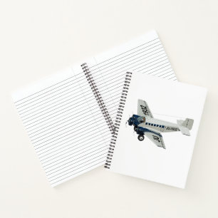 Cartoon retro aeroplane notebook