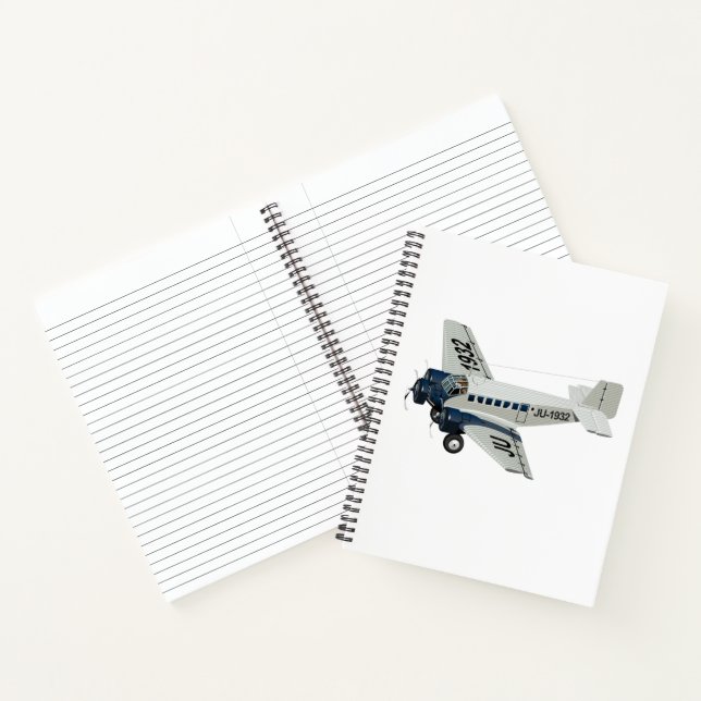 Cartoon retro aeroplane notebook (Inside)