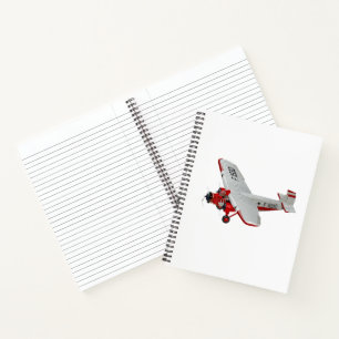 Cartoon retro aeroplane notebook