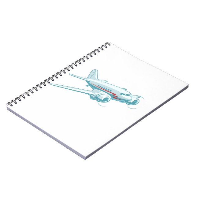 Cartoon retro aeroplane notebook (Left Side)