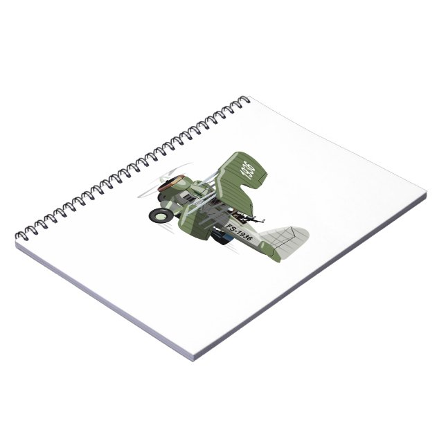 Cartoon retro aeroplane notebook (Left Side)