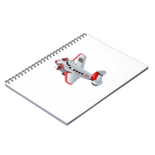 Cartoon retro aeroplane notebook