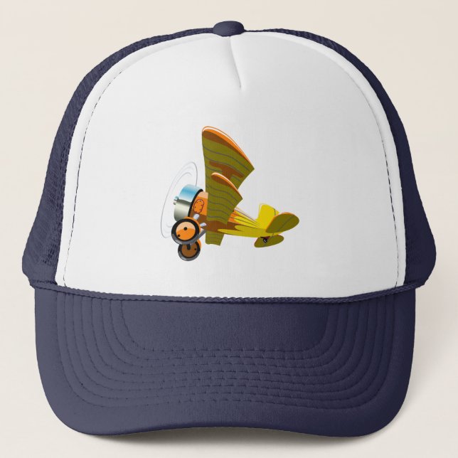 Cartoon retro aeroplane trucker hat (Front)