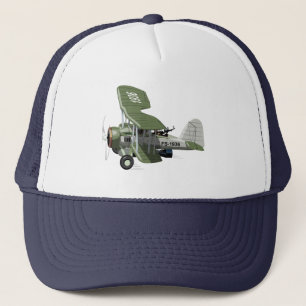 Cartoon retro aeroplane trucker hat