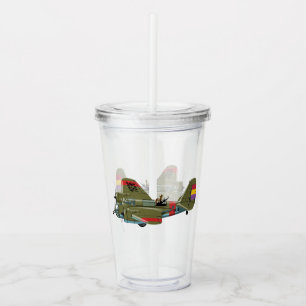 Cartoon retro bomber acrylic tumbler
