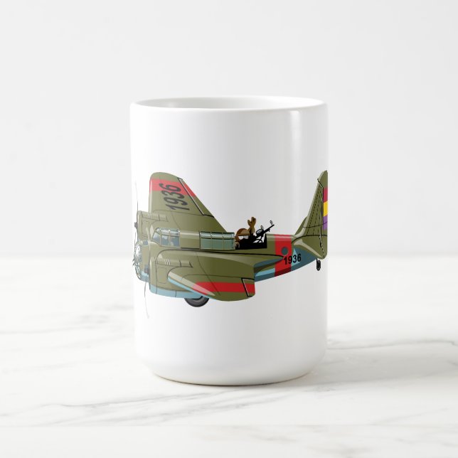 Cartoon retro bomber coffee mug (Center)