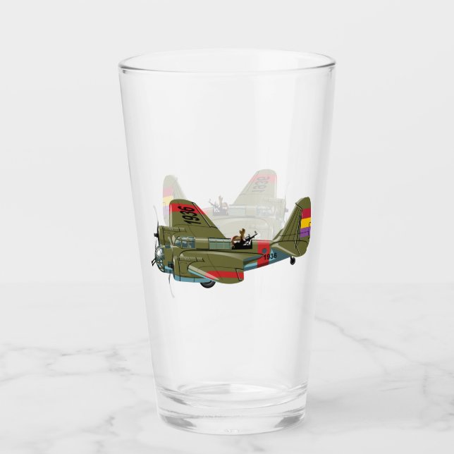 Cartoon retro bomber glass (Front)