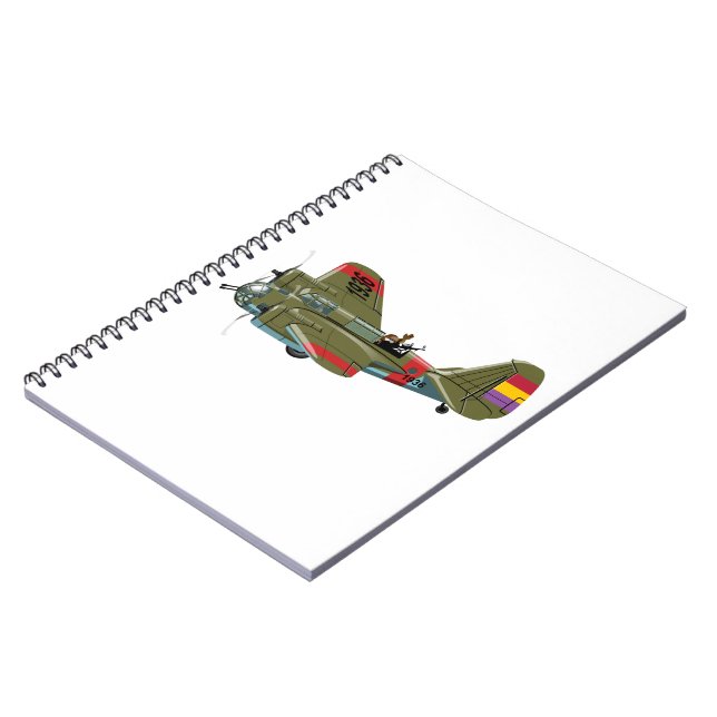 Cartoon retro bomber notebook (Left Side)