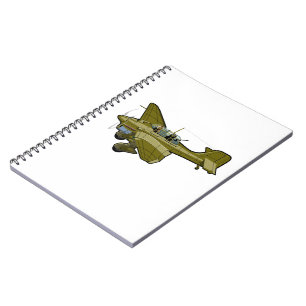 Cartoon retro bomber notebook