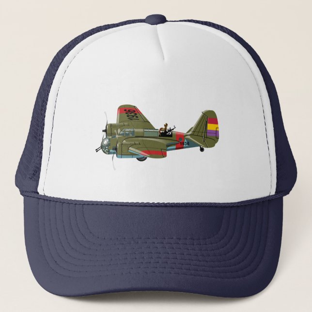 Cartoon retro bomber trucker hat (Front)