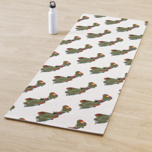 Cartoon retro bomber yoga mat