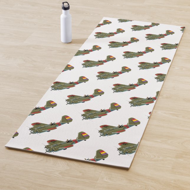 Cartoon retro bomber yoga mat (In Situ)
