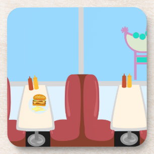 Cartoon Retro Fifties Diner Coaster