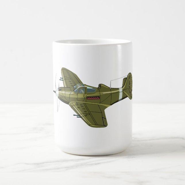 Cartoon retro fighter plane coffee mug (Center)