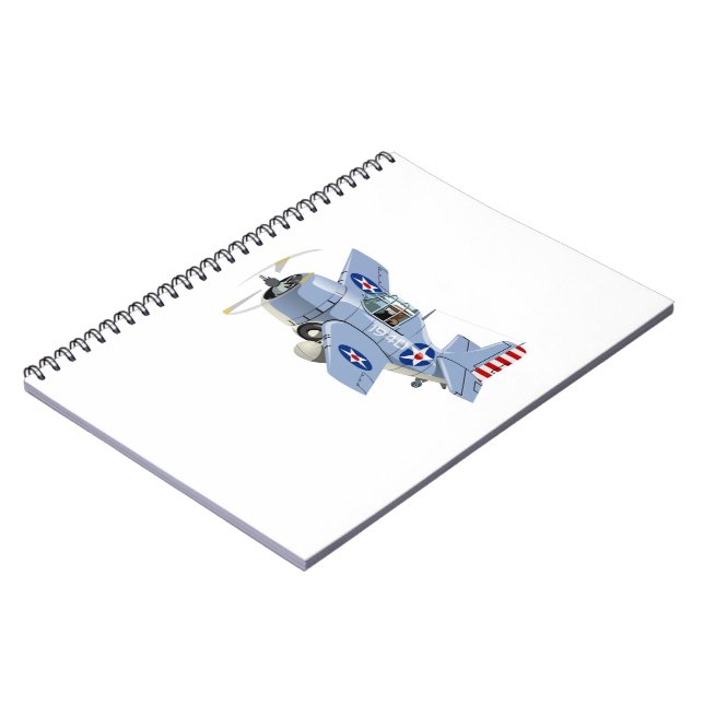 Cartoon retro fighter plane notebook (Left Side)