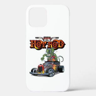 Cartoon retro hot rod iPhone 12 pro case