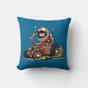 Cartoon retro rat rod cushion