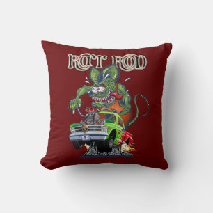 Cartoon retro rat rod cushion