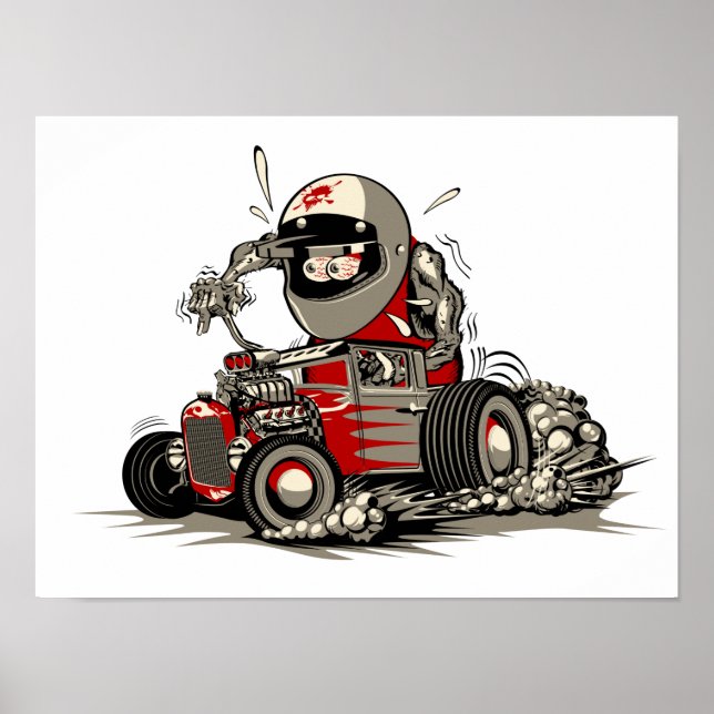 Cartoon retro rat rod poster (Front)