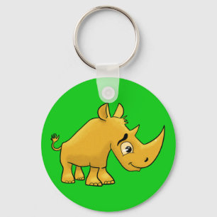 Cartoon Rhino Key Ring