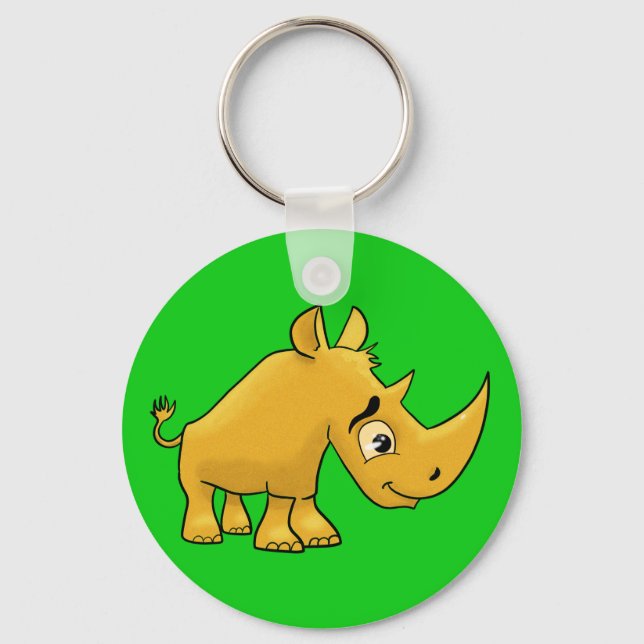 Cartoon Rhino Key Ring (Front)