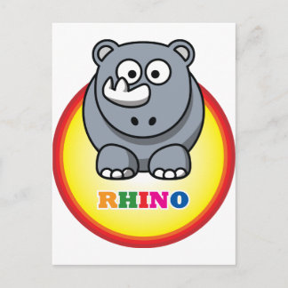 Cartoon Rhino Postcard