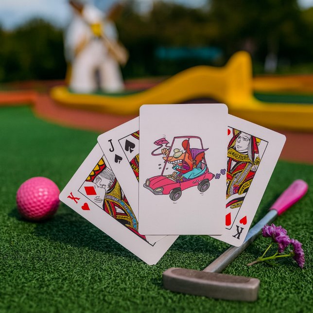 Cartoon Road Rage Woman Playing Cards (Creator Uploaded)