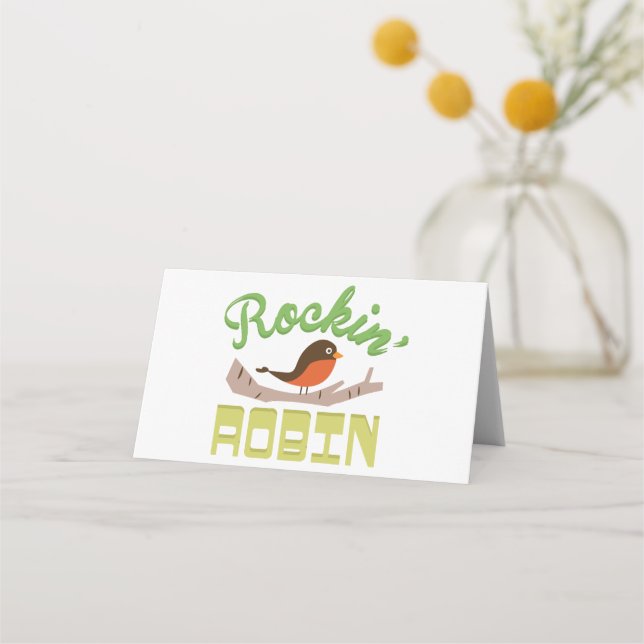 Cartoon Robin Place Card (Front)