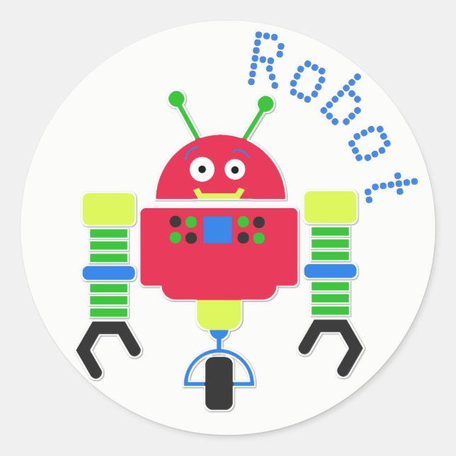 Cartoon Robot Sticker (Front)