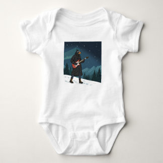 Cartoon Rocker Dog Under the Stars Baby Bodysuit