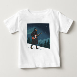 Cartoon Rocker Dog Under the Stars Baby T-Shirt