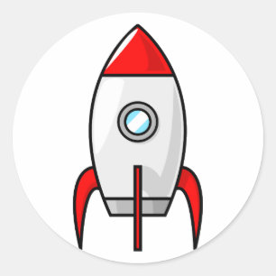 Cartoon Rocket Classic Round Sticker