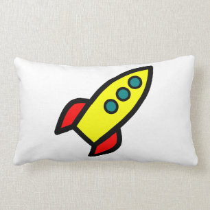 Cartoon Rocket Lumbar Cushion