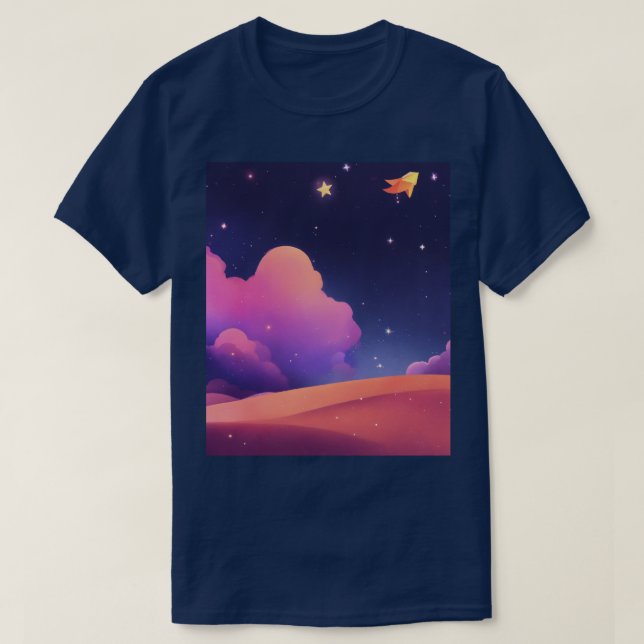 Cartoon rocket ship  T-Shirt (Design Front)