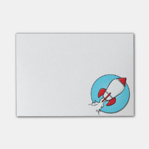 Cartoon RocketShip Design Post-it Notes
