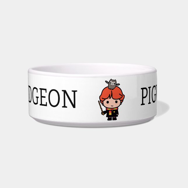Cartoon Ron Weasley and Pigwidgeon Bowl (Front)