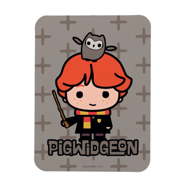 Cartoon Ron Weasley and Pigwidgeon Magnet (Vertical)