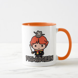 Cartoon Ron Weasley and Pigwidgeon Mug
