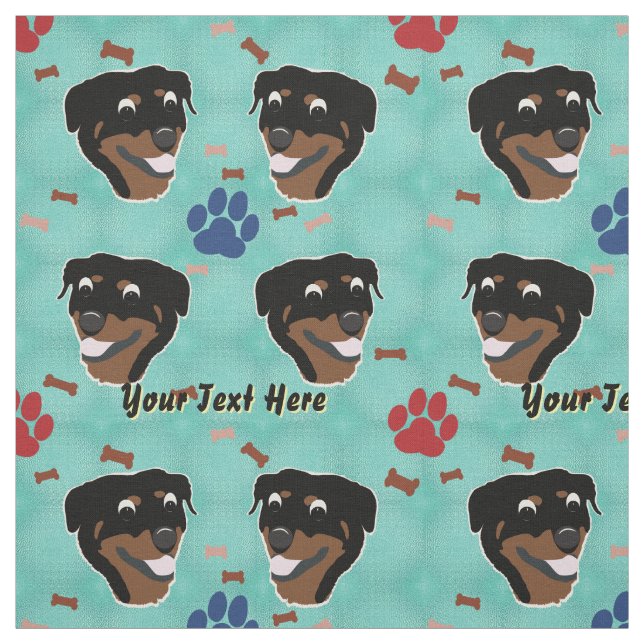 Cartoon Rottweiler Fabric (Swatch)