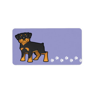 Cartoon Rottweiler Label