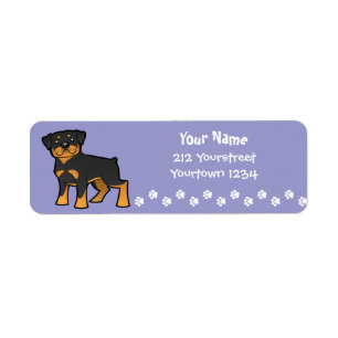 Cartoon Rottweiler Return Address Label
