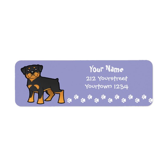 Cartoon Rottweiler Return Address Label (Front)