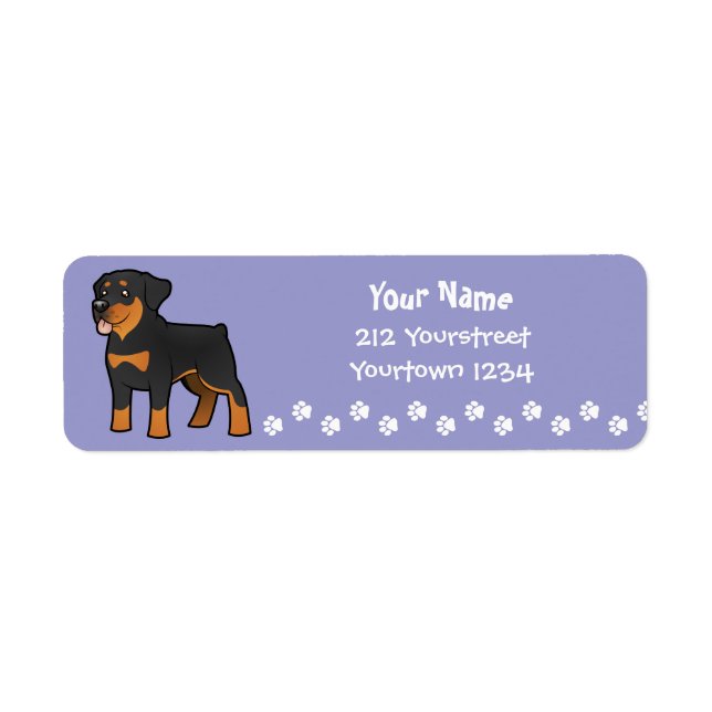 Cartoon Rottweiler Return Address Label (Front)