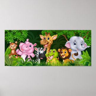 Cartoon safari poster