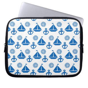 Cartoon Sail Boat Pattern Laptop Sleeve