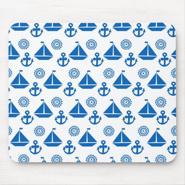 Cartoon Sail Boat Pattern Mouse Pad (Front)